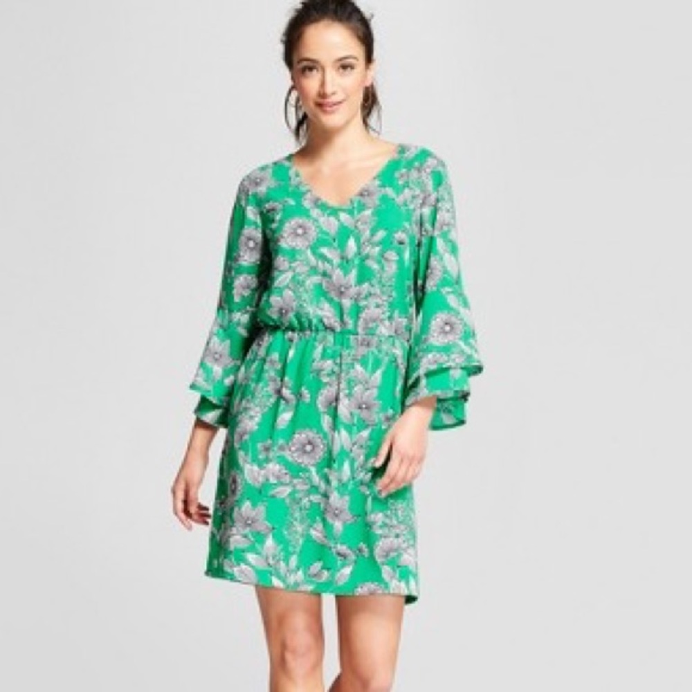 NWOT A New Day Green Floral Dress